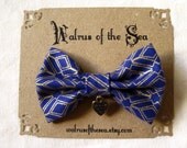 TARDIS Doctor Who Whovian blue gold small hair bow clip