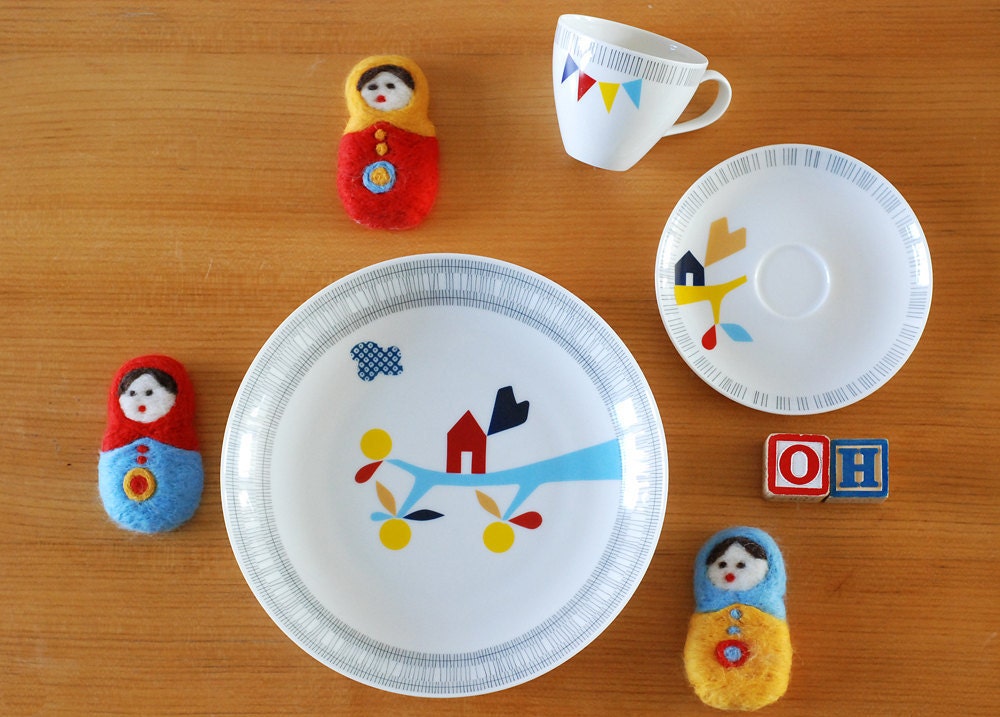 SALE Living in treehouse wonderland petit dejeuner / breakfast set