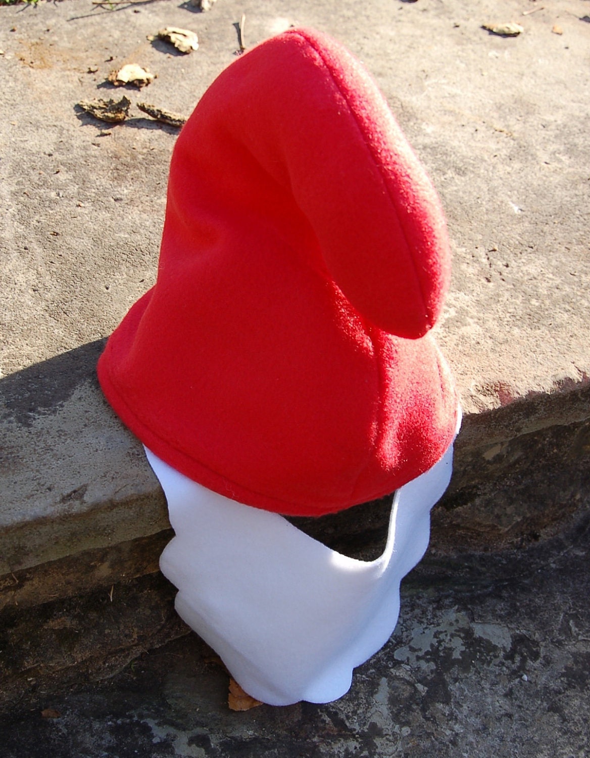 Red Fleece Papa Smurf Hat and Beard