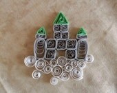 Green Fairy Tale Castle on a Cloud Scrapbook and Card Embellishment
