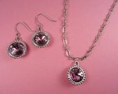 Kit - Radiant Light Amethyst Rivoli Necklace and Earring Set
