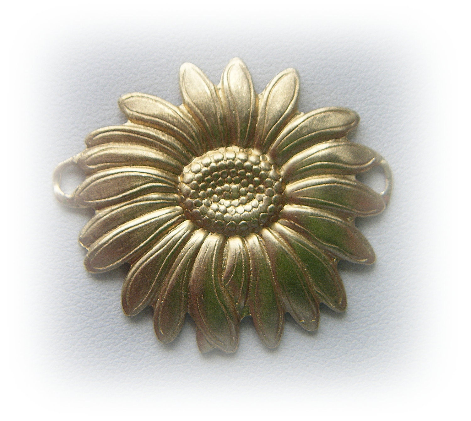 4 - Sunflower Connector Raw Brass Jewelry Findings (F)