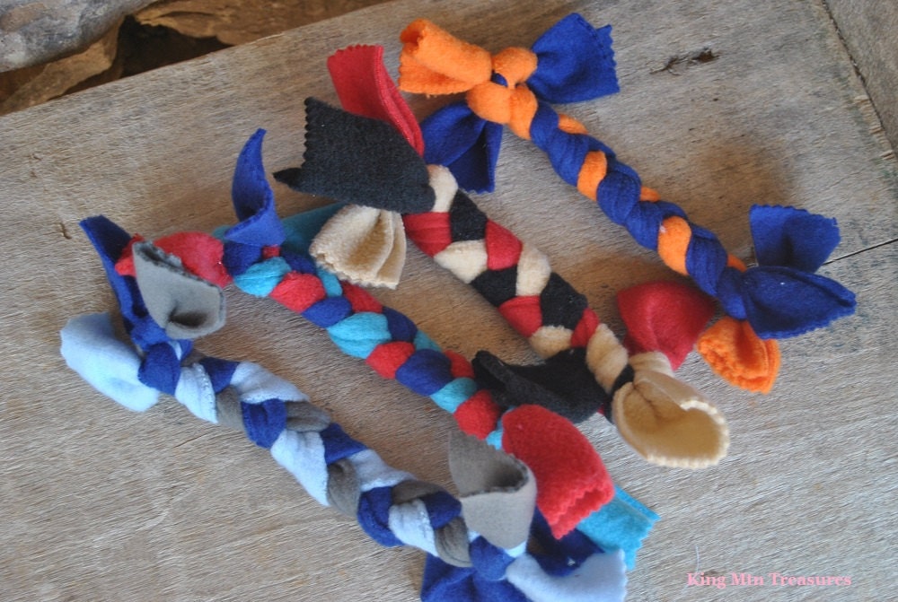 Dog Tug Toys-4 Small-Purchase Help Fight Animal Cruelty-Black, Blue, Red, Orange, Tan, Grey