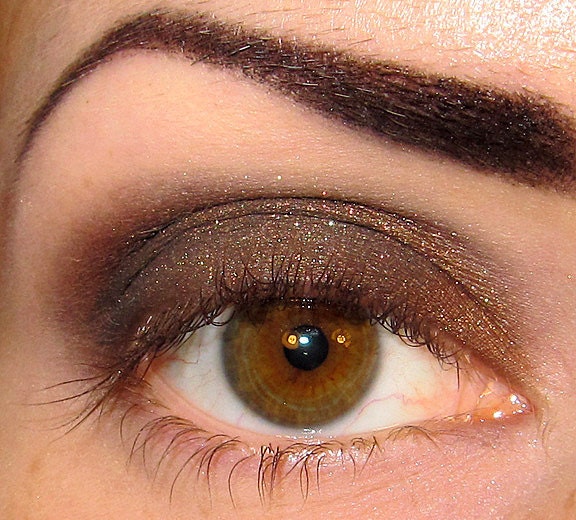 Shadows in the Dark Eyeshadow Mineral makeup (Dark black brown gold copper green shimmer) DuoChrome Eye shadow Eyeliner