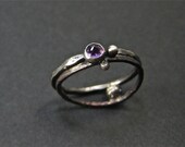 Mixed Metal Amethyst Ring OOAK Purple Ray