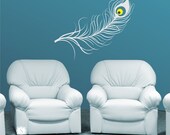 Peacock Feather Wall Decal - Vinyl Art Stickers