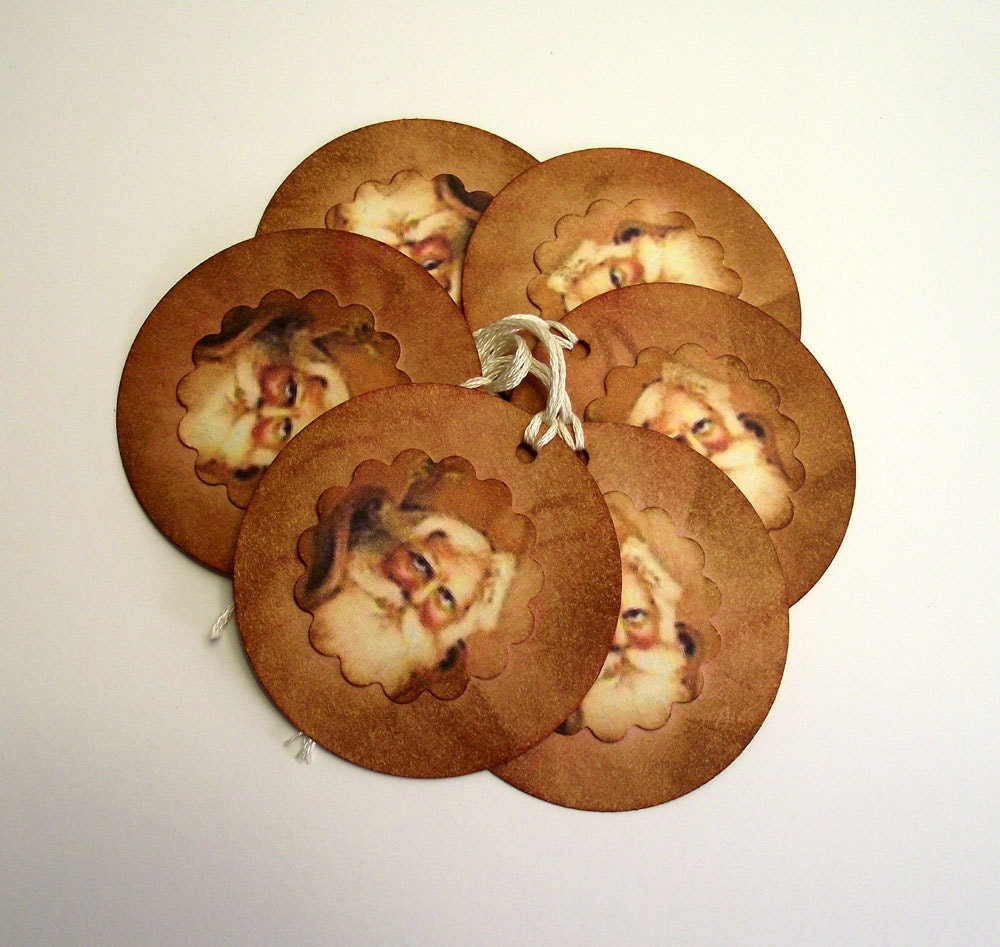 Victorian Santa Christmas Gift Tags