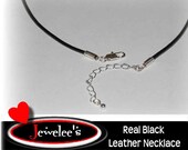 Sample Try me Black Leather Necklace REAL Oxhide Leather