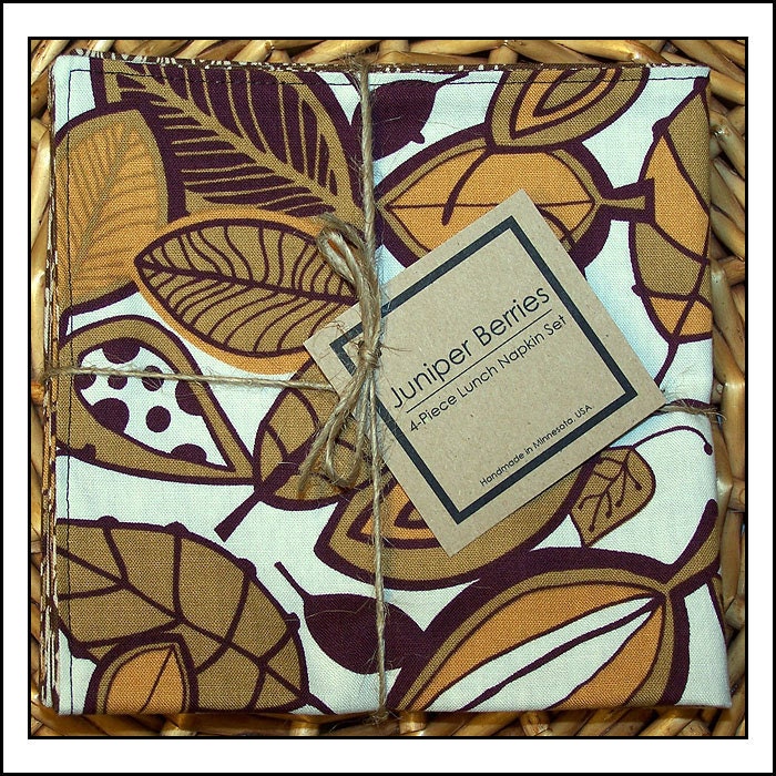 Mod Fall Leaves Cloth Lunch Napkin Set