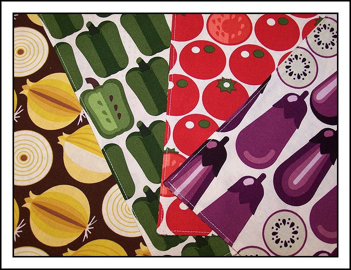 Pop Art Veggies Cloth Lunch Napkin Set