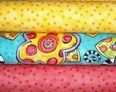 Save on 3 Yard Fabric Bundle Happy Yellow Dots, Red Dots and Aqua Floral