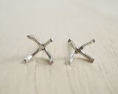 Simple X Silver Posts