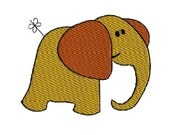 Whimsical Elephant digital embroidery design -  fill