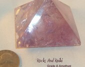 XL Grade A Amethyst Crystal Pyramid - Reiki Infused - Psychic Development Gemstone - 633
