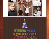 Christmas Card - Holiday Card - Christmas Tree Holiday Photo Collage (DIY Printable Digital File OR Printed Cards)