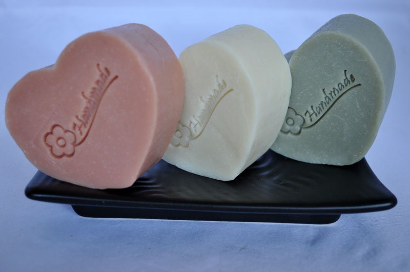 Mother's Day Special, Trio Clay Soap, Heart Shape, Cold Process, Facial/Body Soap, USPS Priority Shipping