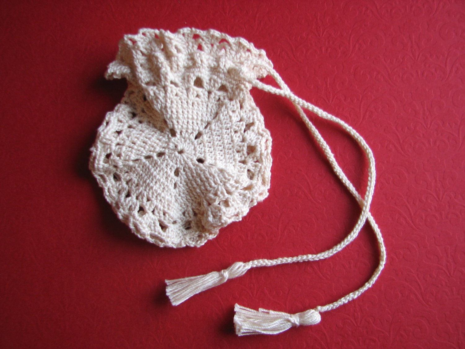 Crochet Coin Purse, Handmade, Drawstring
