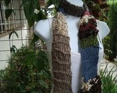 Thia and That scarf handknit from assored scraps