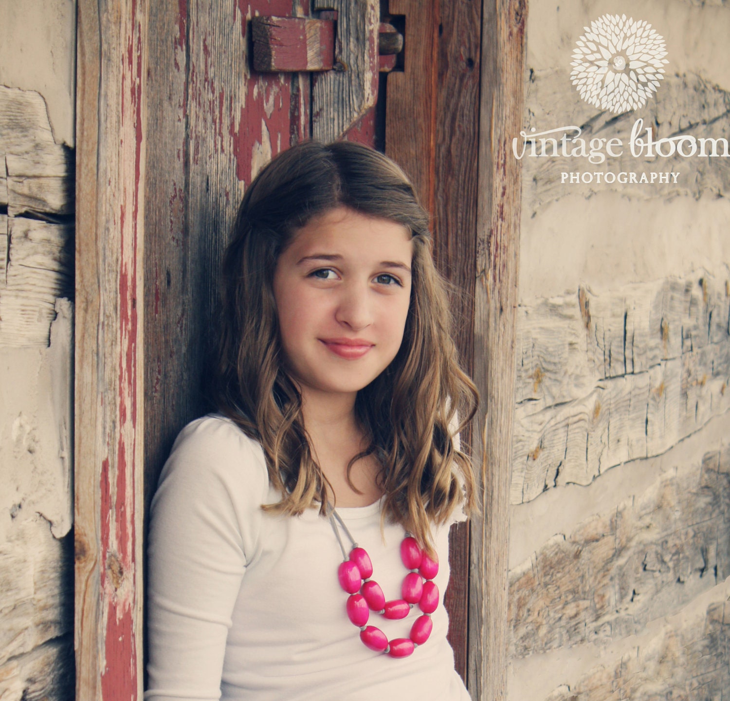 raspberry pink plum and grey bib necklace
