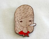 Scout Brooch in Red