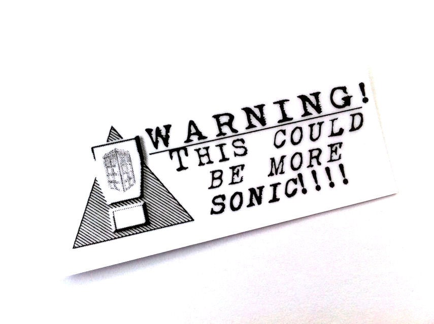 Doctor Who Inspired Stickers Warning, 24 This Could Be More SONIC Labels
