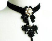 Penelope Venise Lace Necklace in Black by TinaEvaRenee