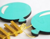 Children's  Artwork display hanger- Balloons Turquoise -kids wall art, kids art hangers, children wall decor, baby shower decoration