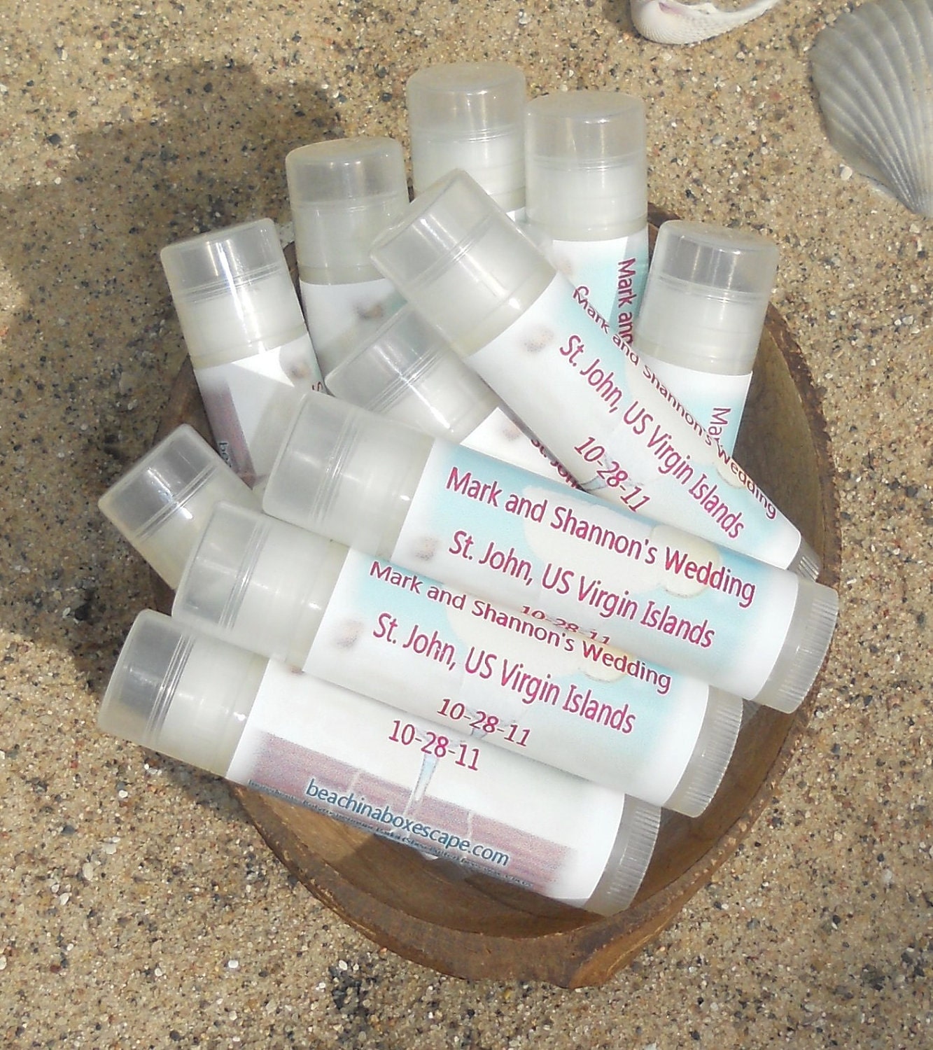 Personalized Wedding Favor Shea Butter Lip Balms