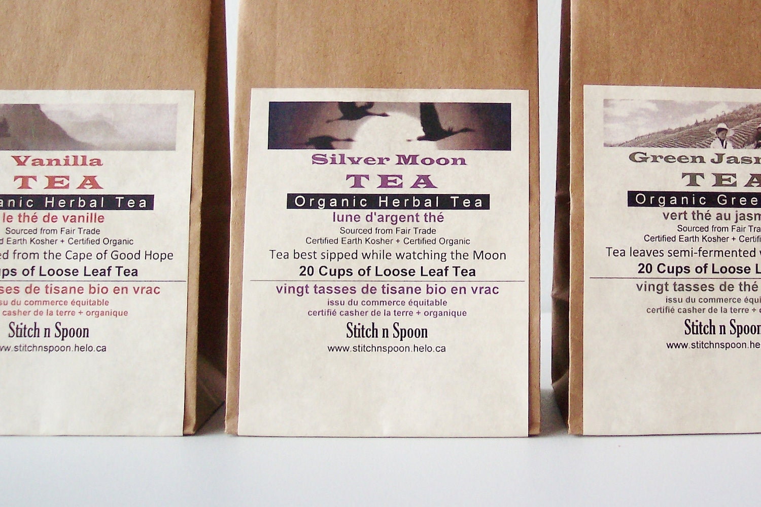 4 bags of your own Organic Tea Selection - Personalized Eco friendly Gifts