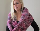Big Chunky Knit cowl Red. Charcoal Grey. White. Ready to ship.