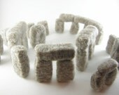 Fiber Art Stonehenge wool sculpture - a woolhenge needle felted monument