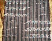 Rag Rug, Handwoven, BASIC GEOMETRY Original Design - Brown Multi (Inv. Id 7-0490)