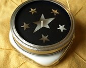 Soy Canning Jar Candle With Primitive Stars Lid Cutouts