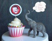 Cupcake Toppers:  Carnival Circus Strongman  - Printable & Custom Made For You