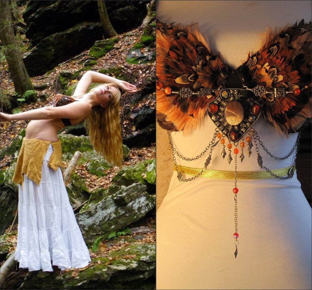 ARTEMIS' DANCE Feather Belly dance Top/ 34D