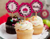 Zebra CUPCAKE TOPPERS - Pink Zebra Decorations