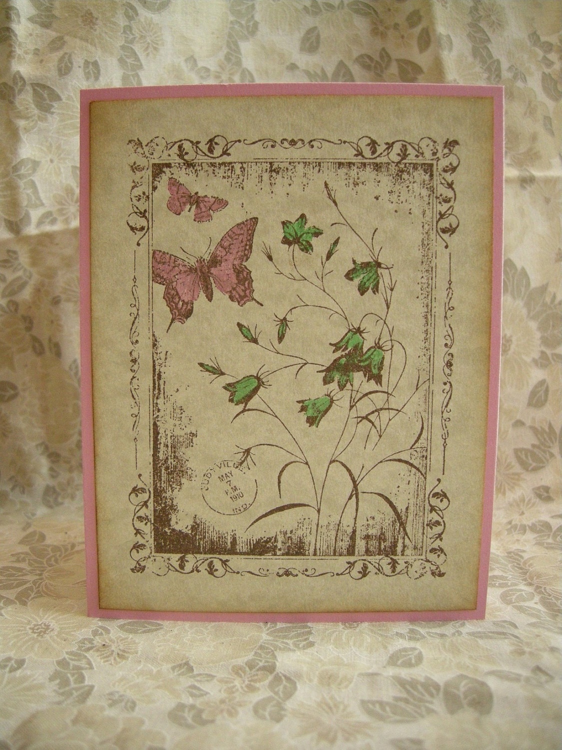 Custom Listing for U1der - Pink Butterfly Garden - Set of 4
