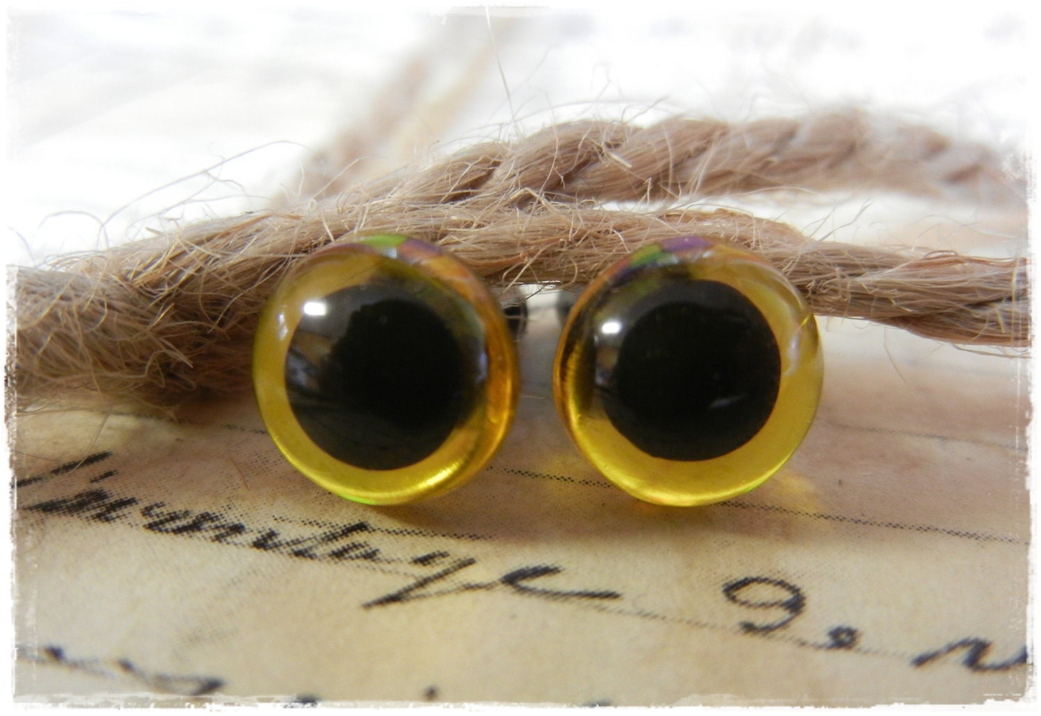 9mm New Yellow  Animal Safety Eye for Plush Stuffed Animals 10 Pieces