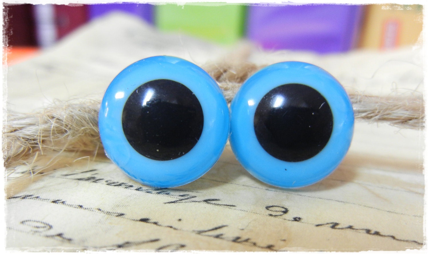 15mm Blue Animal  Safety Eyes for Plush Stuffed Animals 10 Pieces