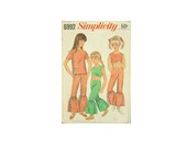 Simplicity 6992 Sewing Pattern 1967 Child Top Overblouse pants Girls Size 6x