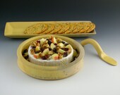 Brie baker w/ cracker tray - Yellow & gold