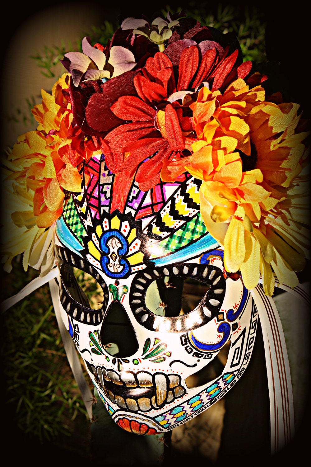 Custom Mask for Dia de los Muertos - Sugar Skull