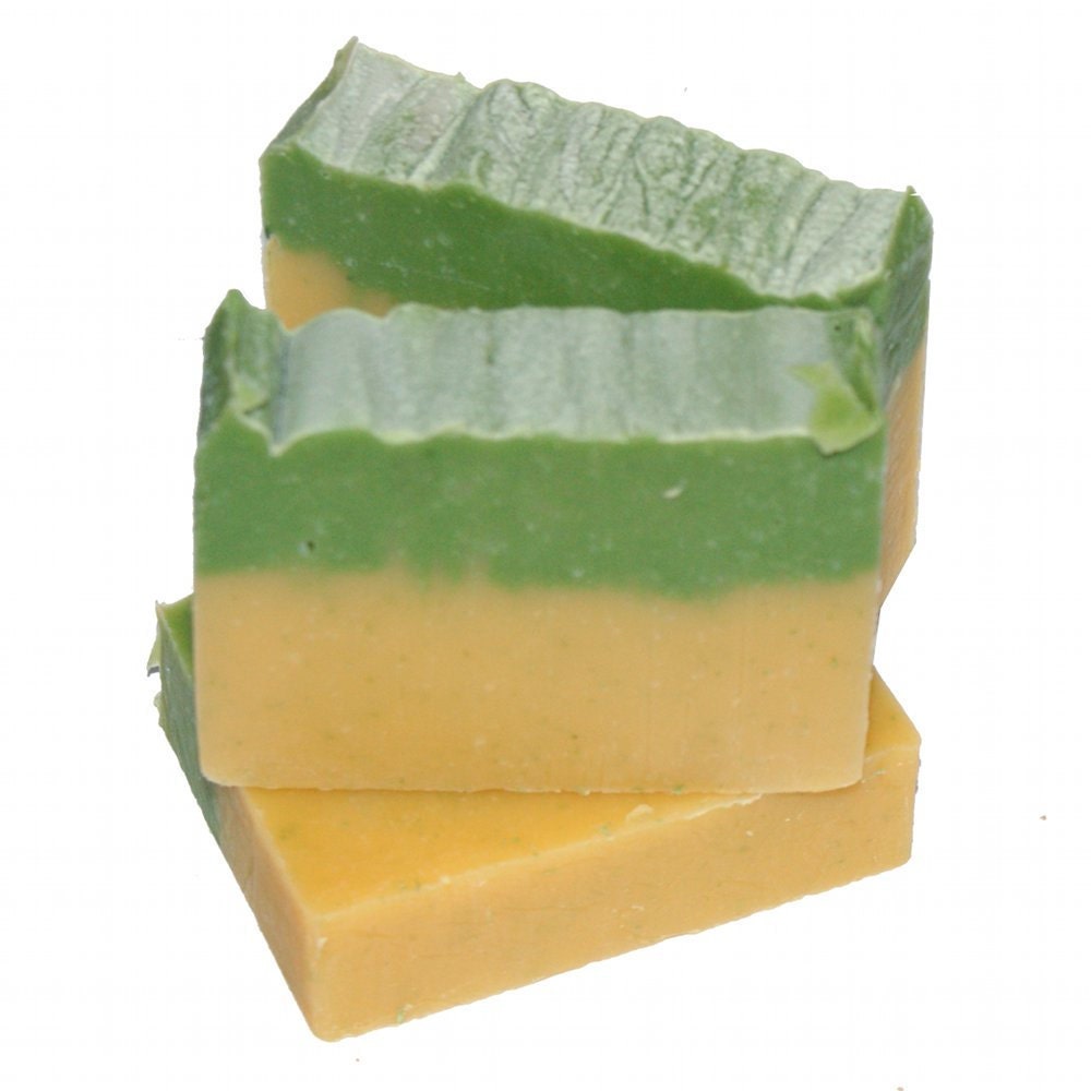 Handmade Shea Butter Loofah Soap - Handmade Citrus Cilantro Scented Shea Butter Soap - Extra Fragrant