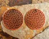 2 Hammered Copper Round Circle Pendant Disks 22mm -  Trinity Brass