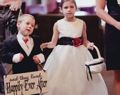 Wedding Photo Prop Here Comes The Bride/Happily Ever After in Ivory  Double Sided Wooden Board Great for Weddings