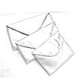Recycled LEATHER Handmade Hand Stitched Wallet Small Envelope Bag Sustainable Gift SILVER Bag luxboheme
