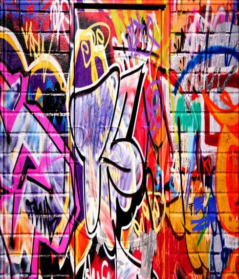 5x7' Photography Backdrop Background Graffiti Wall Ready to ship