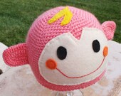 Chi Chai Monchan -ish Monkey Hat : Soooo Cute Japanese Sanrio Handmade Crochet Beanie Hat