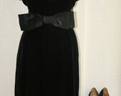 Black Tie Affair - Black Velvet - Cocktail Dress - Cinched Waist - by Lloyd Williams