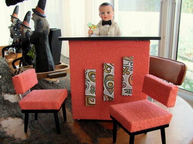 SWANKY Mid Century Moderne Bar Cocktail Set for 16-in. Fashion Dolls By RETROS